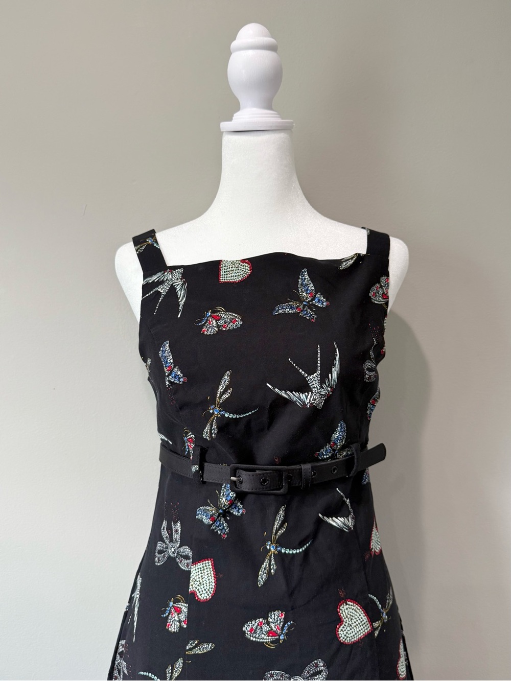Anthropologie Maeve Bejeweled Insect Print Sleeveless Dress - Picture 6 of 9